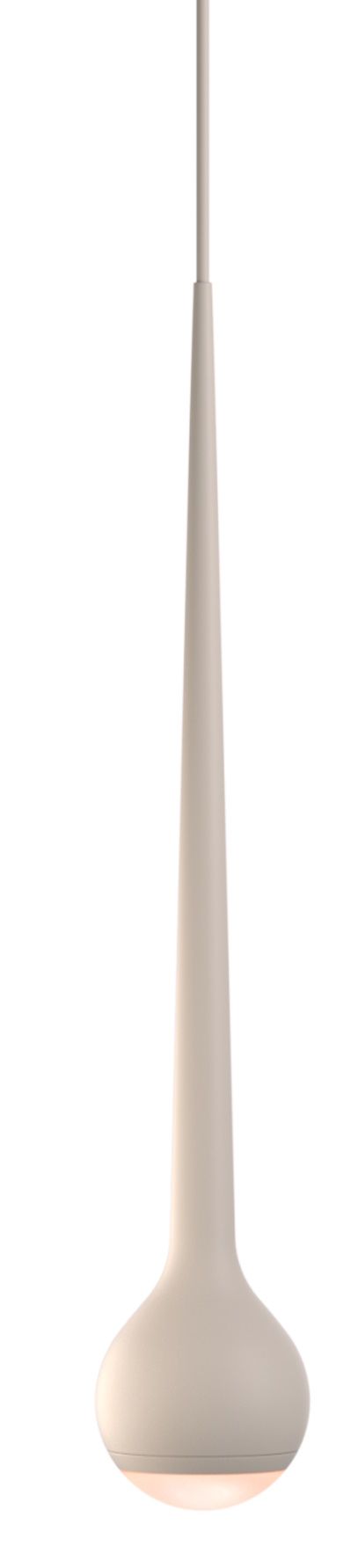 Moderne graue Pendelleuchte "Falling Sun" mit schlankem Design und warmem Lichtschein für stilvolle Innenraumbeleuchtung.