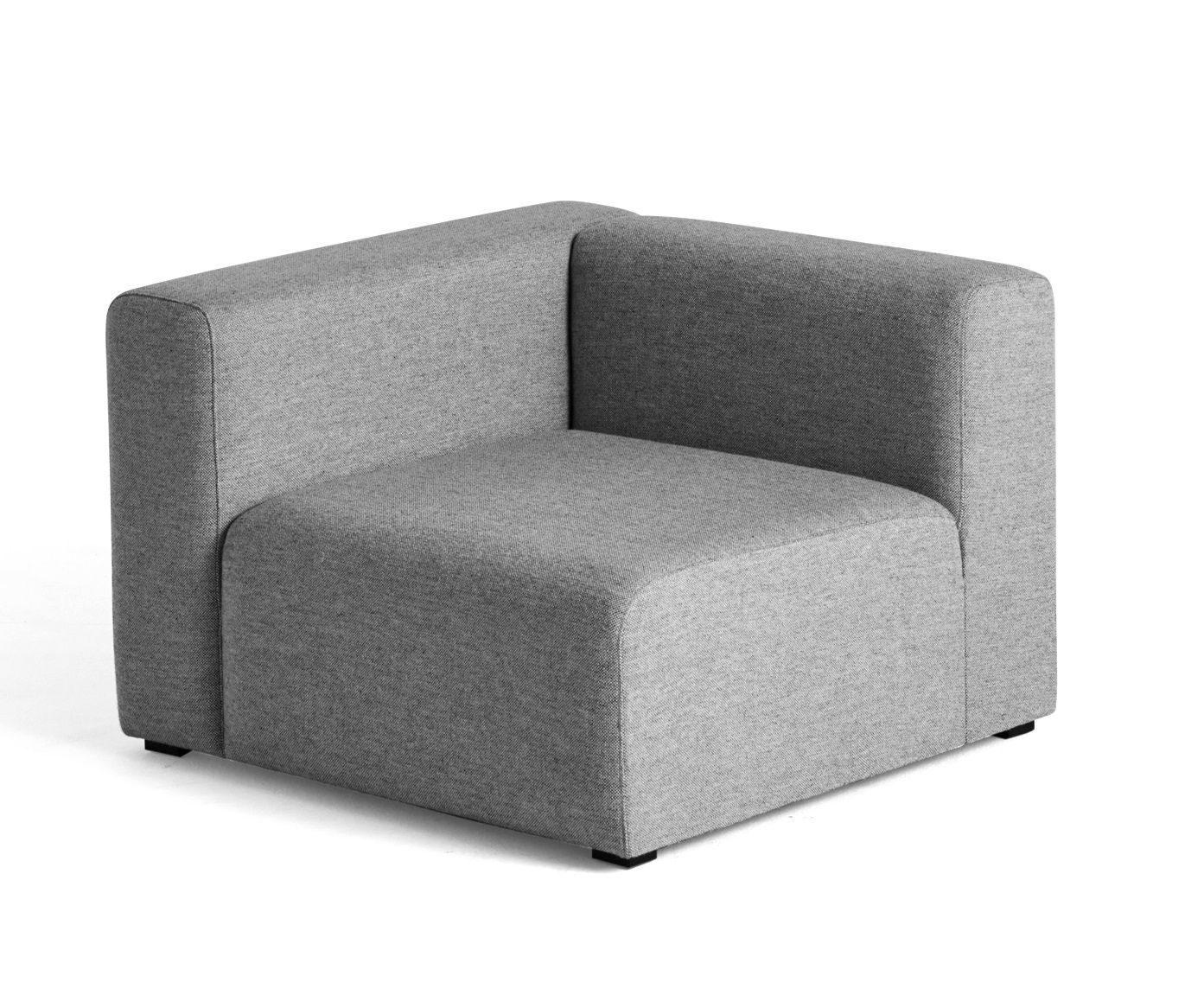 Graues Mags Sofa Modul links von Hay, modernes Ecksofa Element für Wohnzimmer.