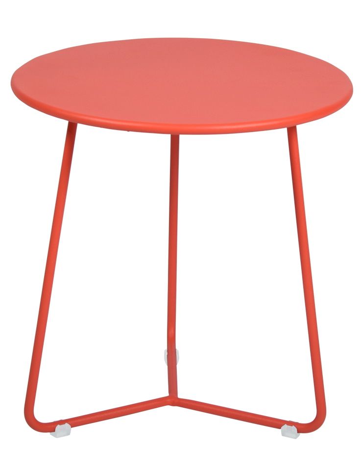 Cocotte Beistelltisch in Rosmarinrot von Fermob, runder Outdoor Tisch mit filigranem Metallgestell für Garten und Balkon.