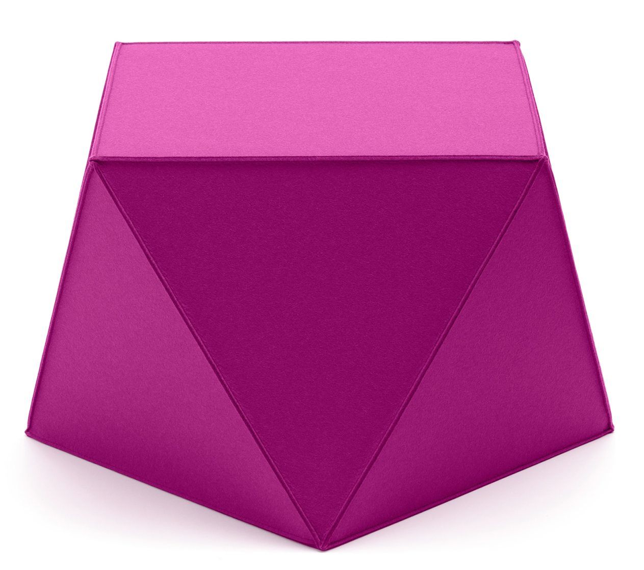 Pinker Diamond Sitzhocker von HEY-SIGN by BWF Group, moderner Filzhocker in geometrischer Form.