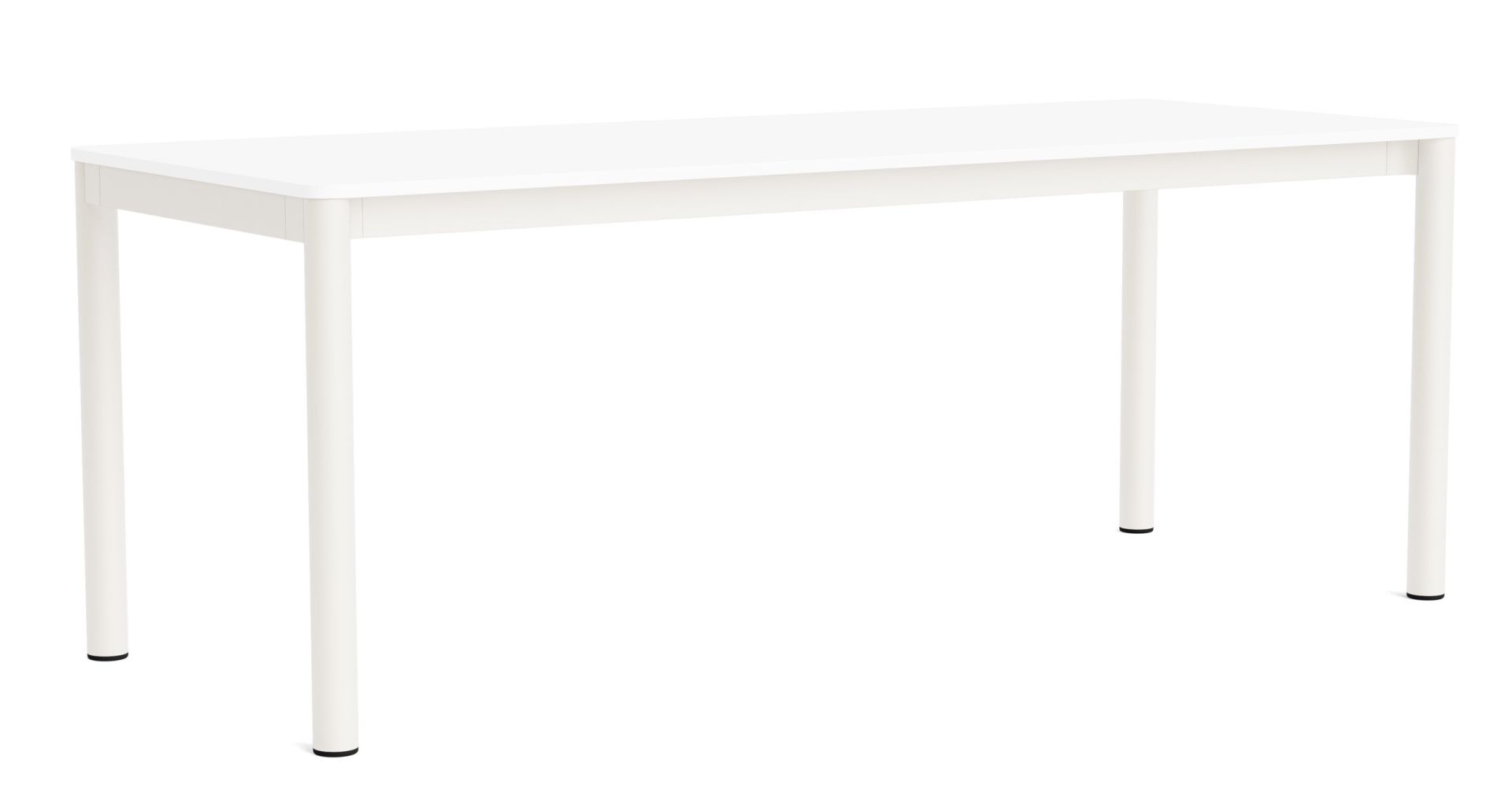 Annex Table Flush Esstisch von Hay, weißer, rechteckiger Tisch mit minimalistischem Design für Esszimmer und Küche.