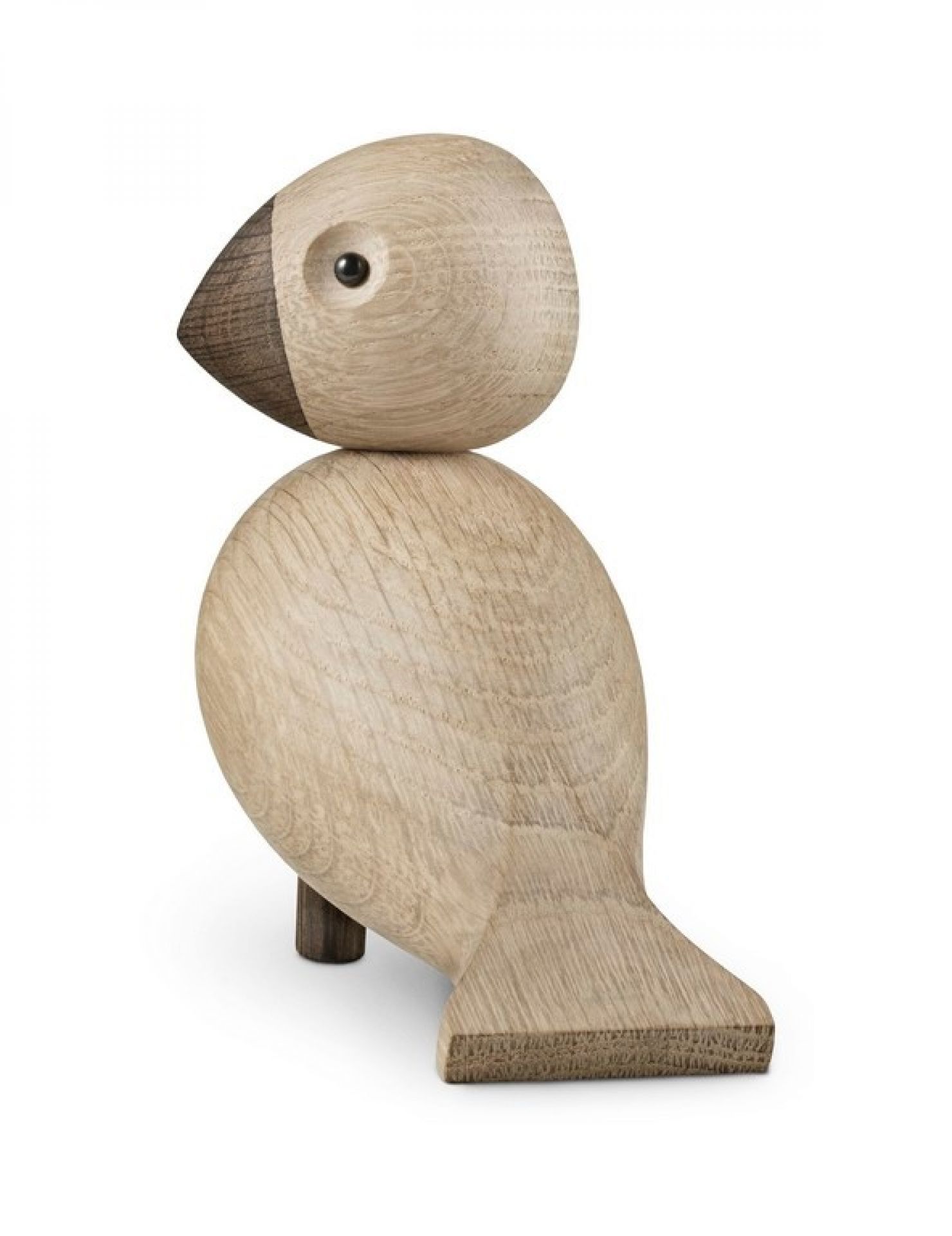 Alfred Vogel Holzfigur: Detailansicht des hellen Holzvogels von Kay Bojesen, Dänisches Design.