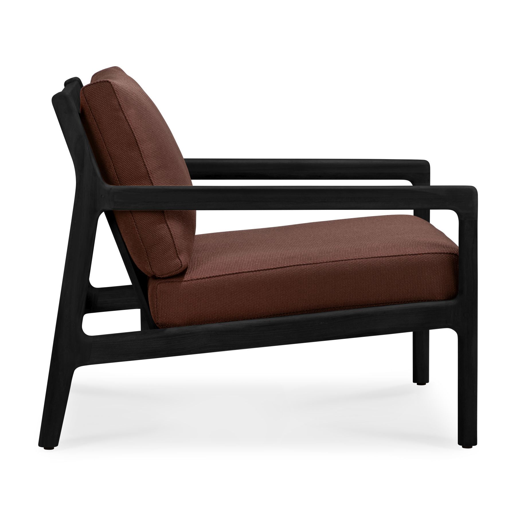 Jack Outdoor-loungestoel van teakhout, zwart gelakt, burgundy, Ethnicraft