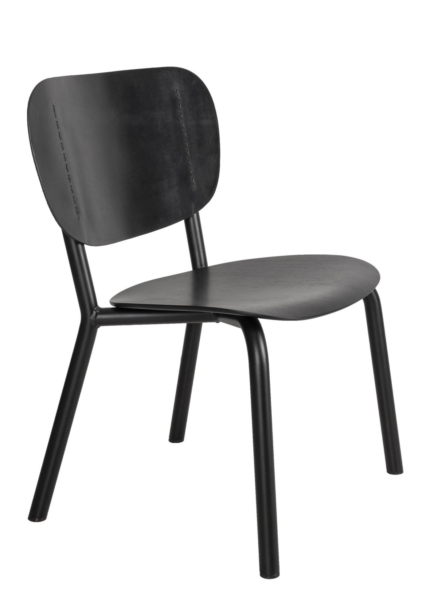 Schwarzer Emil Rosi Chair Stuhl von Functionals, minimalistisches Design mit Sitzfläche und Rückenlehne aus Holz.