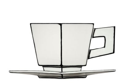 Capuccino-kopje wit/zwart Carte Blanche Serax  