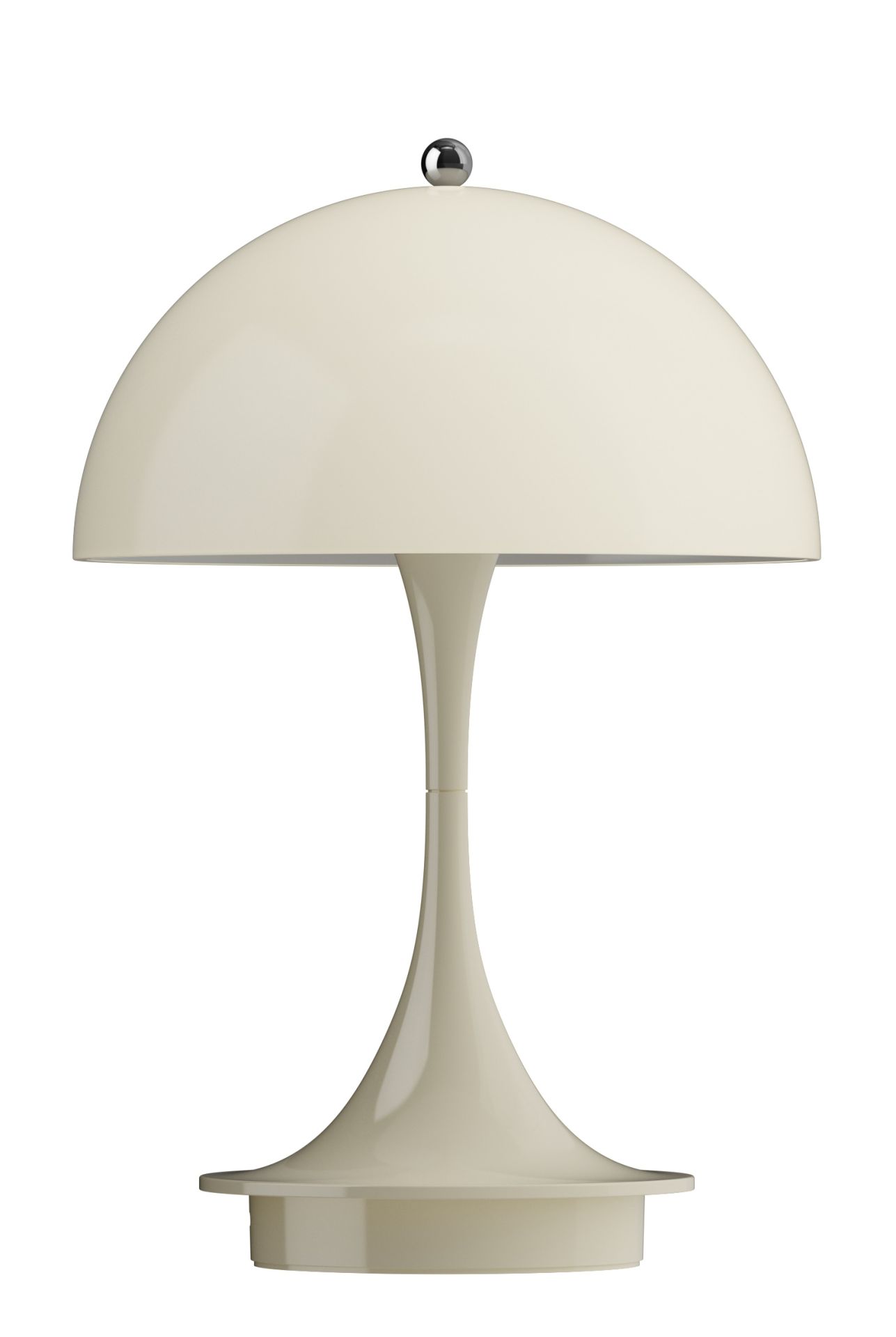 Panthella Tischleuchte in Opal beige von Louis Poulsen für Innen und Außen.