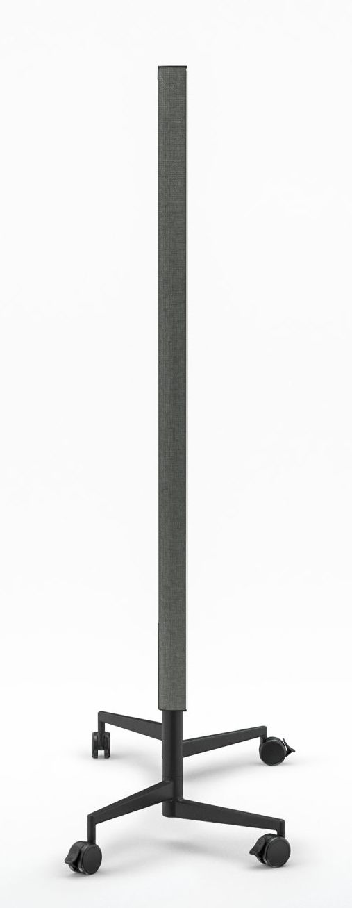 Chat Board Move Acoustic Stellwand in Grau, mobile Trennwand mit Rollen und Akustikfunktion.
