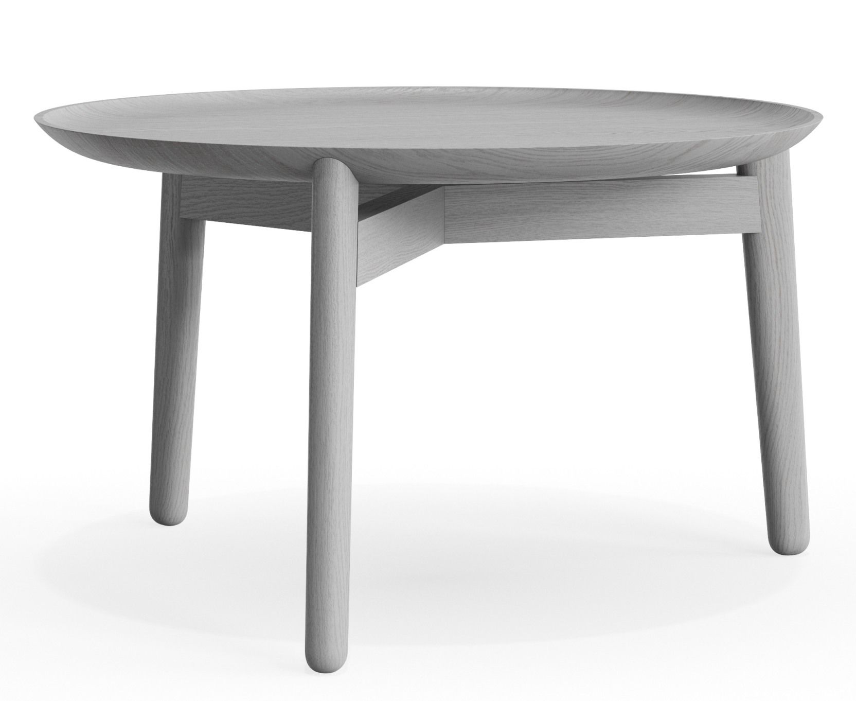Plaisir 2 Beistelltisch H 32 cm von Zeitraum, runder Holztisch in Esche hellgrau lackiert.