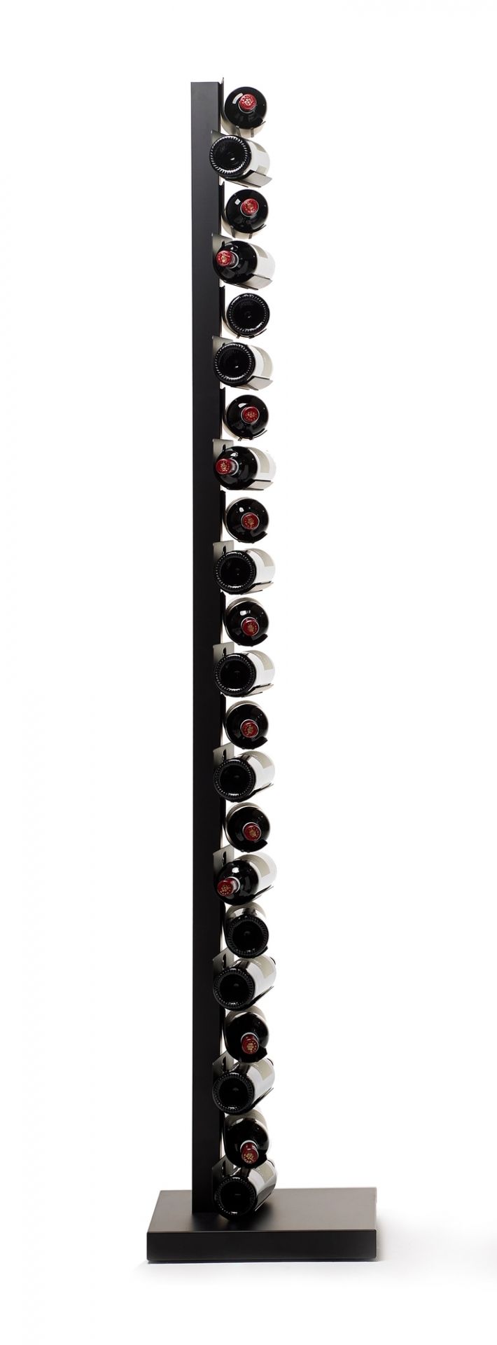 Schwarzes Ptolomeo Vino Weinregal mit 213 Flaschen, modernes Design Weinlagerung für stilvolle Weinliebhaber.