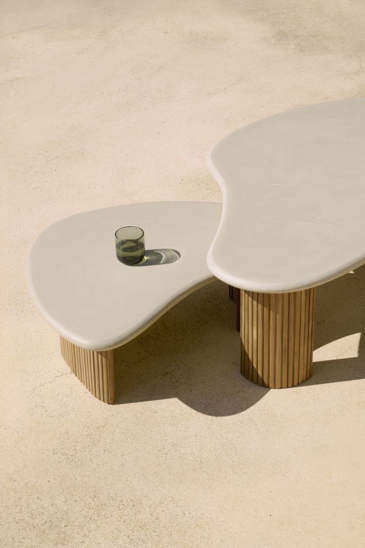Boomerang Outdoor salontafel beton/teak Ethnicraft