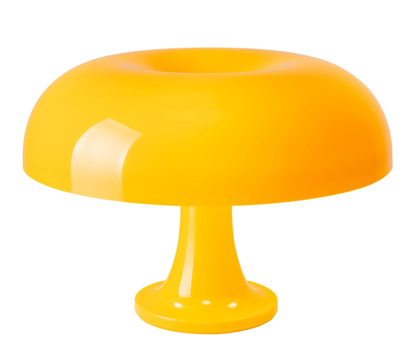 Gelbe Nessino Tischleuchte von Artemide: Pilzförmige Designlampe für Wohnzimmer und Schlafzimmer.