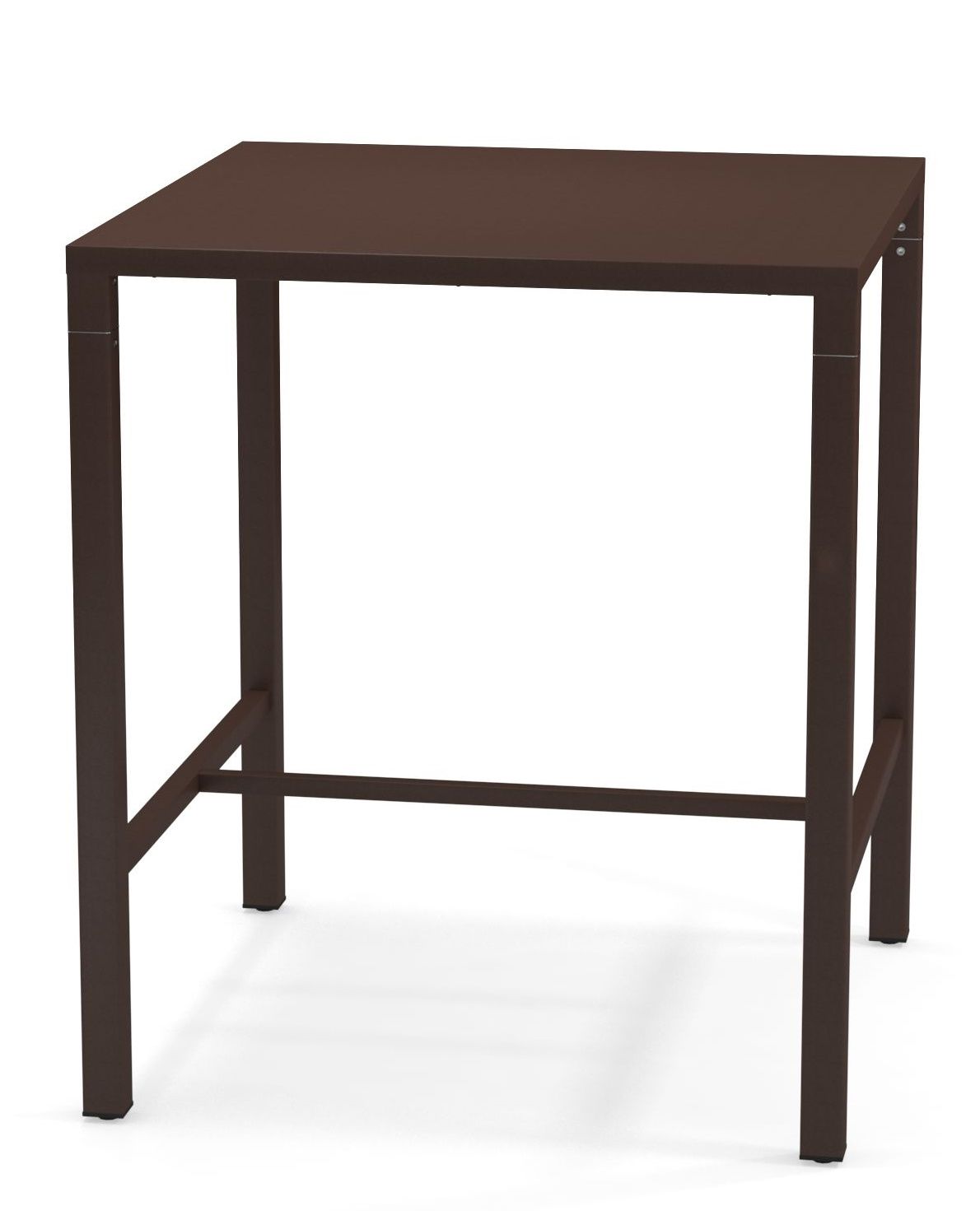 Nova Hochtisch Outdoor von Emu, quadratisch, braun, minimalistisches Design für Garten, Terrasse und Balkon.