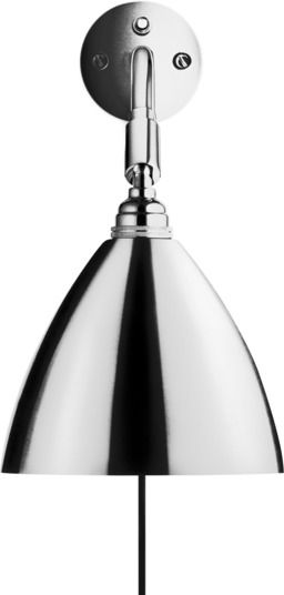 Bestlite BL7 Wandleuchte von Gubi in Chrom: Detailaufnahme der modernen Designerlampe mit Schirm.