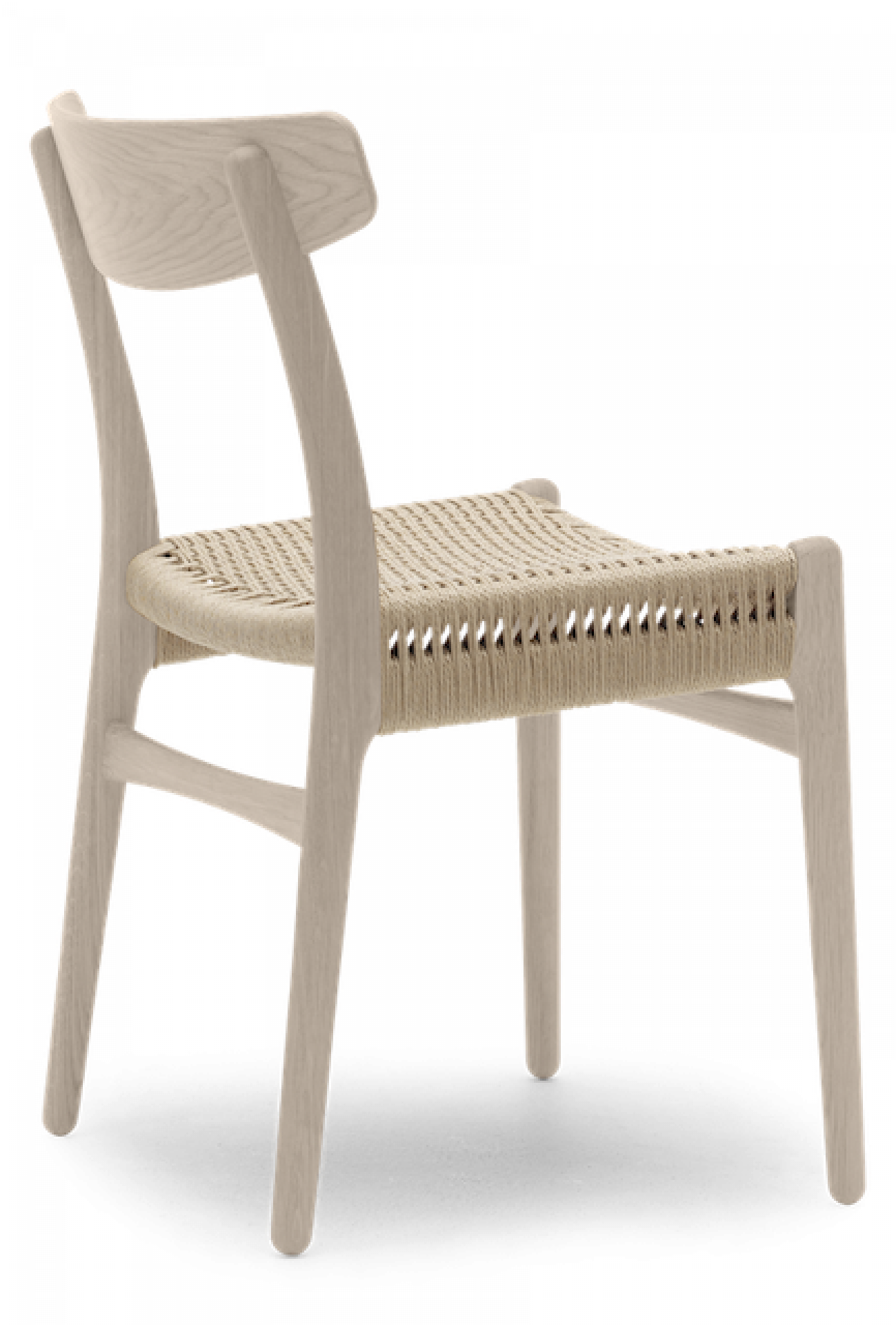 CH23 Stuhl von Carl Hansen & Søn aus hellem Holz mit geflochtener Sitzfläche.