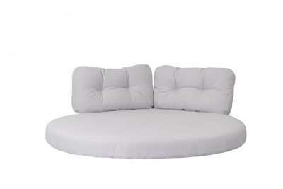 Ocean Outdoor Polsterset in Weißgrau für Cane-Line Daybed: Runde Sitzfläche mit zwei Rückenkissen.