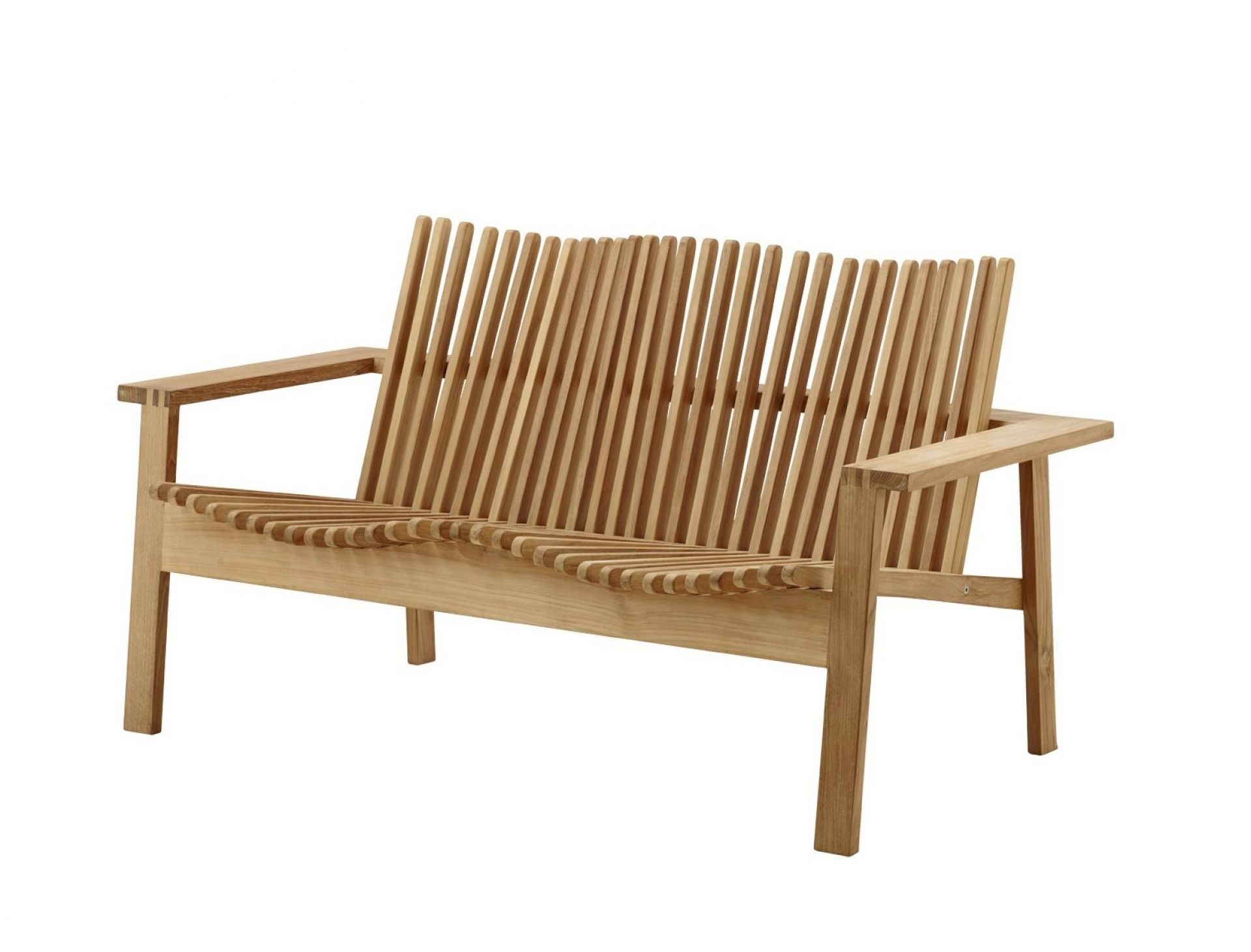 Amaze 2-Sitzer Sofa von Cane-Line, stapelbar, aus Teakholz für den Außenbereich. Gartenmöbel.