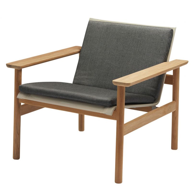 Pelagus Lounge Chair-zitkussen van Skagerak by Fritz Hansen, kleur Charcoal