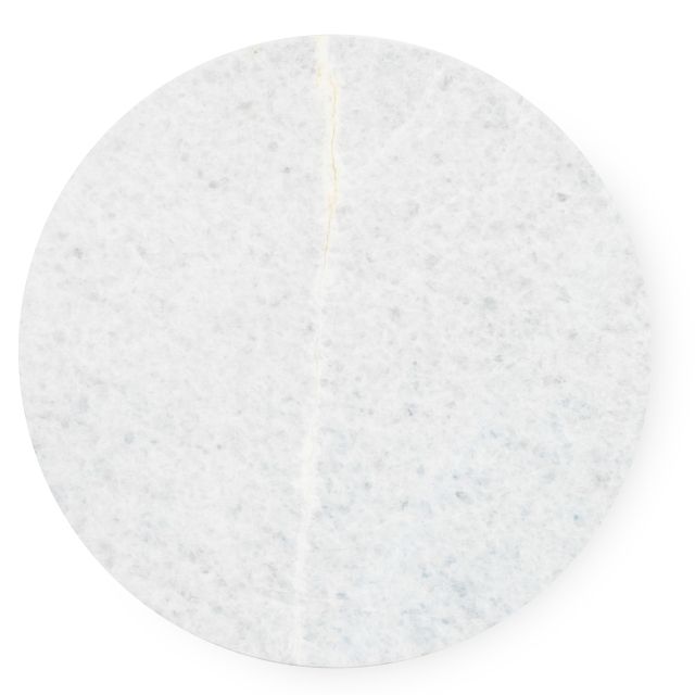 Detailaufnahme der Marmorplatte des Dit Coffee Table Beistelltisch von Normann Copenhagen, runde Tischplatte.