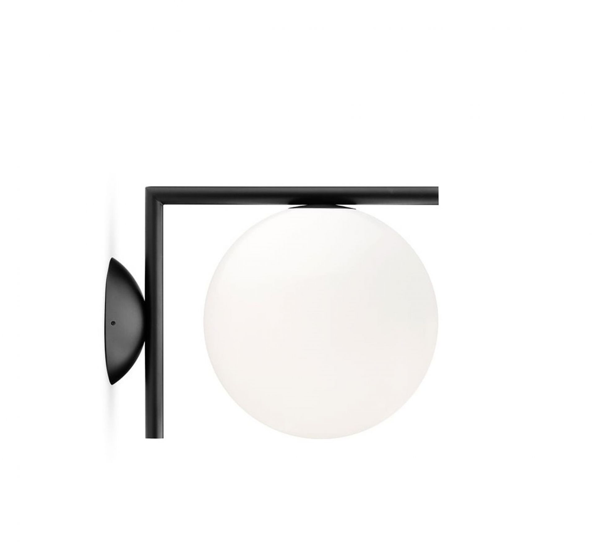 IC Lights Wandleuchte von Flos in Schwarz mit weißem Opalglas-Diffusor. Moderne Innenbeleuchtung.