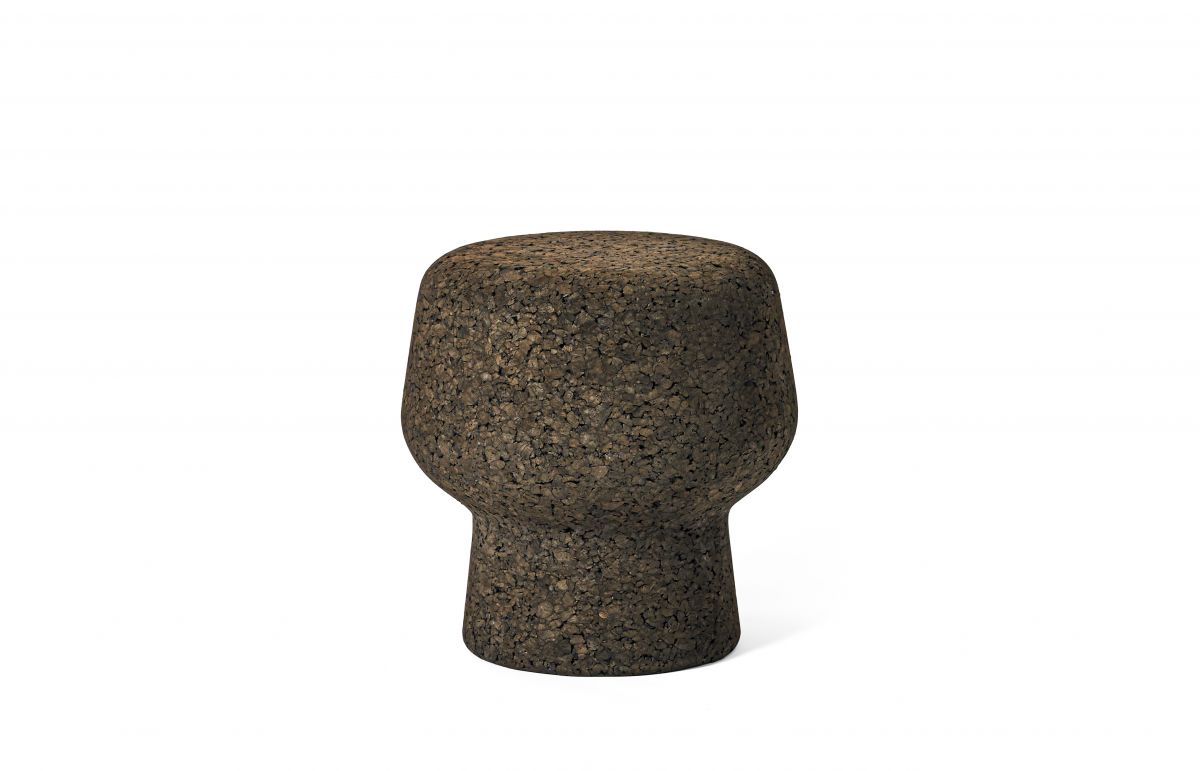 Corker Hocker von ClassiCon, Beistelltisch aus Kork, modernes Möbeldesign für Wohnzimmer und Büro.