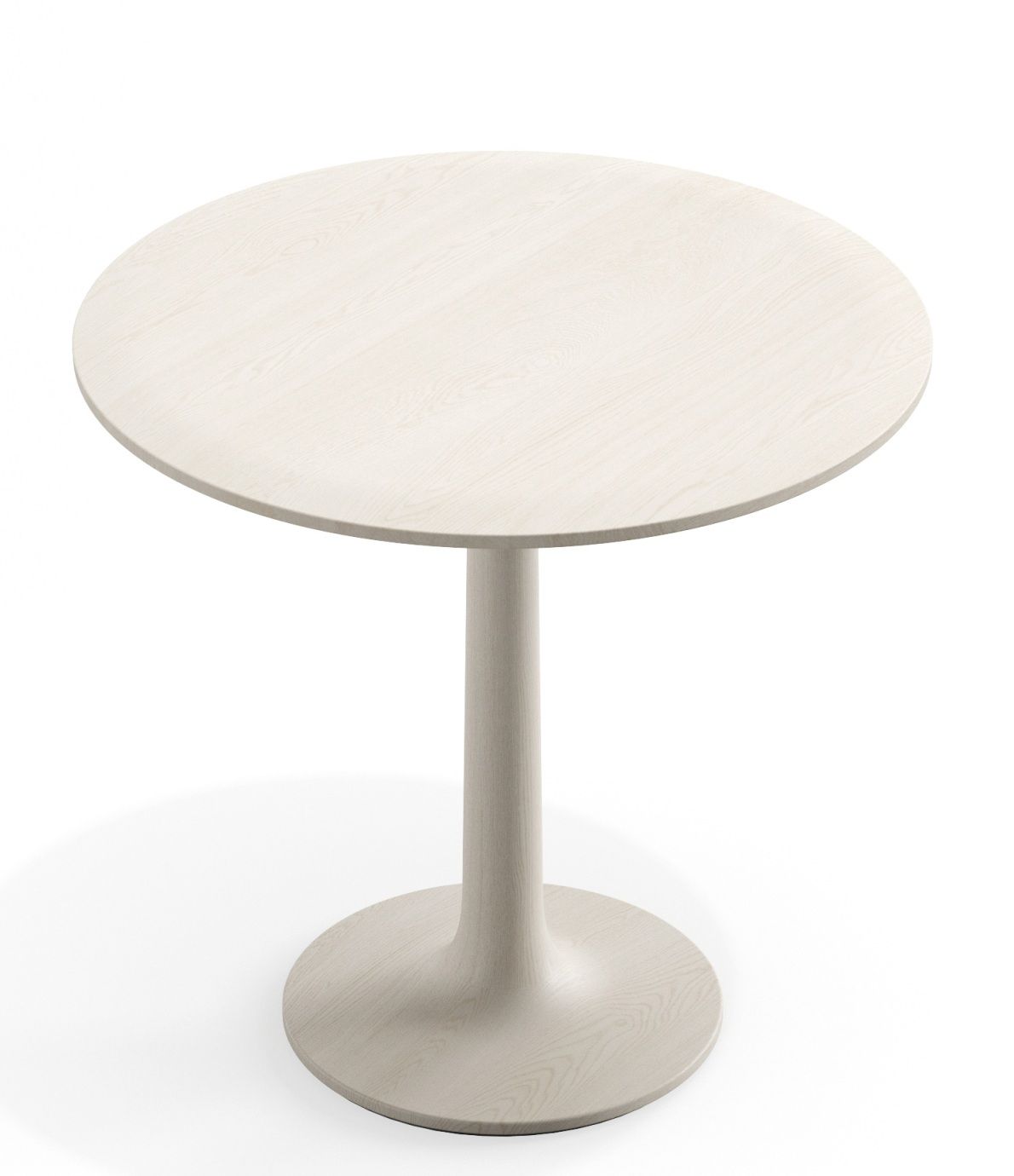 Turntable Couch Beistelltisch Zeitraum, runder, heller Holztisch mit Mittelfuß, ideal als Couchtisch oder Beistelltisch.