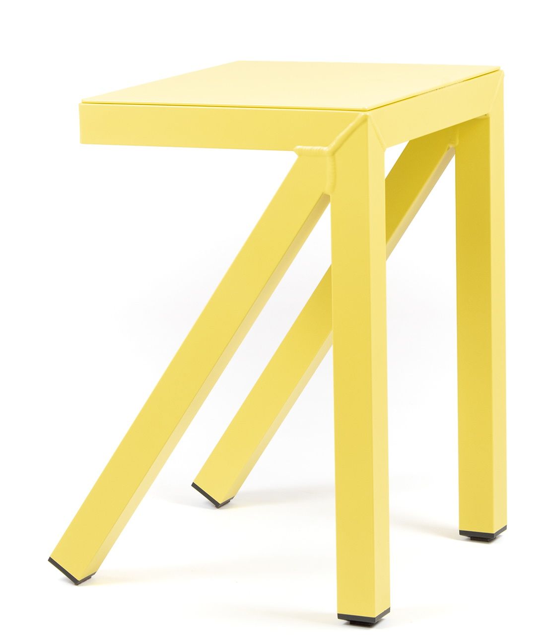 Gelber Bureaurama Hocker von Magis, moderner Barhocker aus Metall mit quadratischer Sitzfläche für Büro und Zuhause.