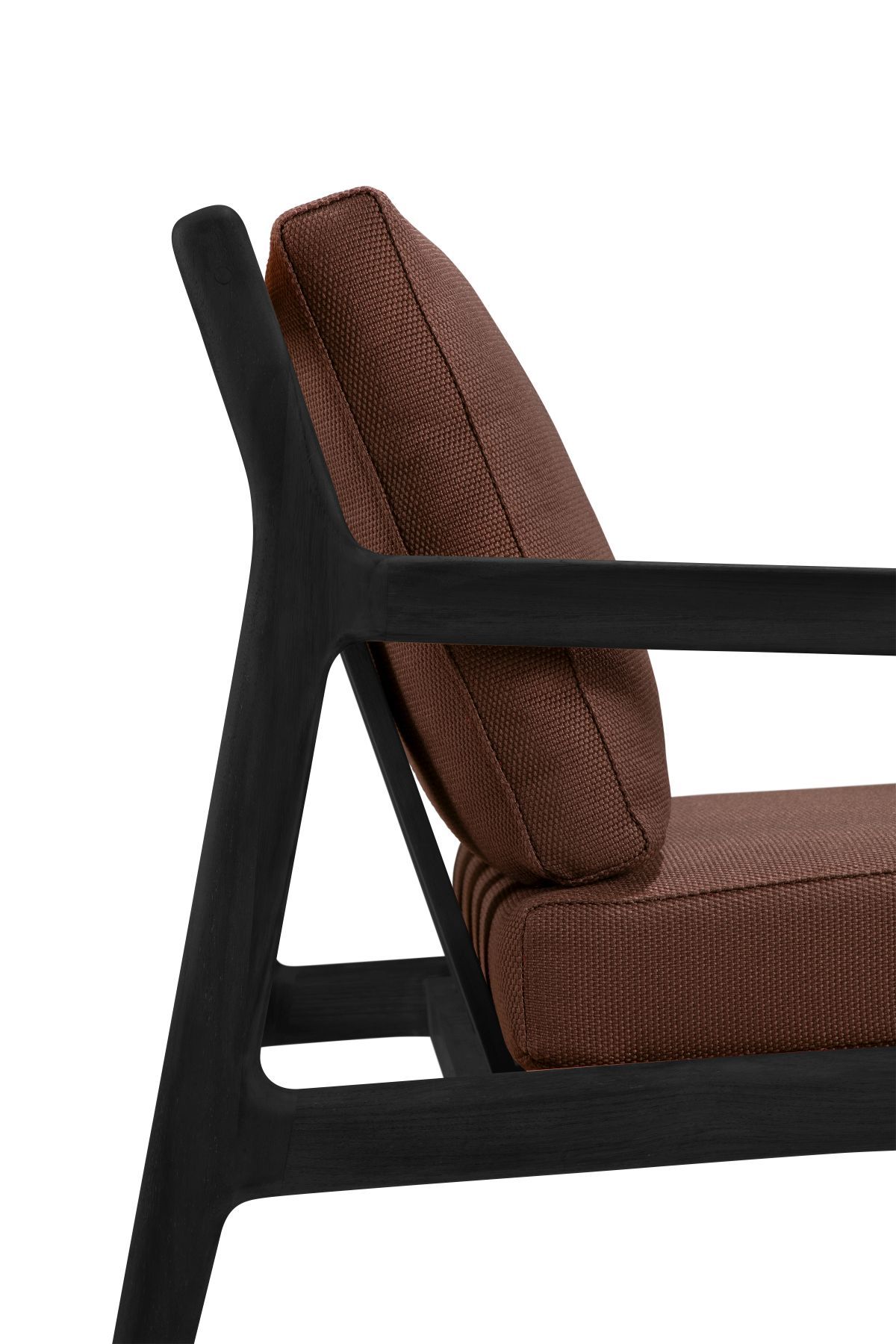 Jack Outdoor-loungestoel van teakhout, zwart gelakt, burgundy, Ethnicraft