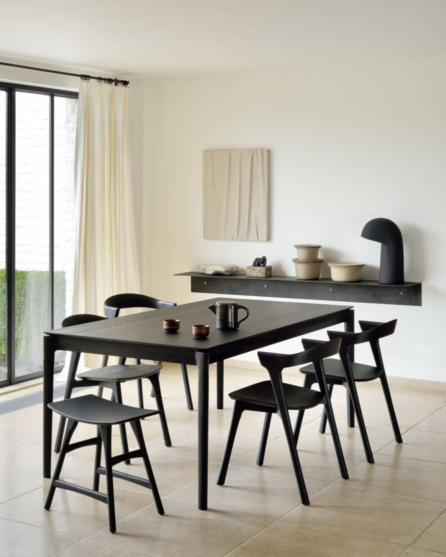 Bok uitschuifbare tafel eikenhout zwart Ethnicraft