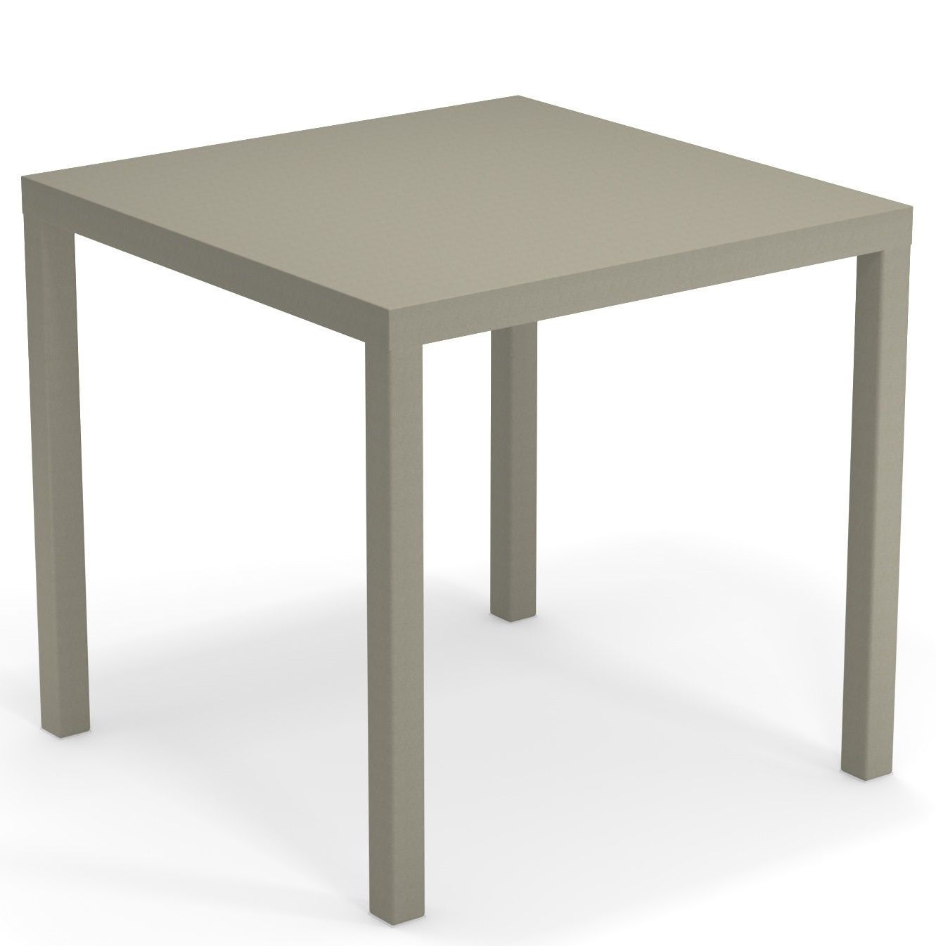 Quadratischer Nova Tisch von Emu für den Außenbereich, moderner Gartentisch in Taupe.