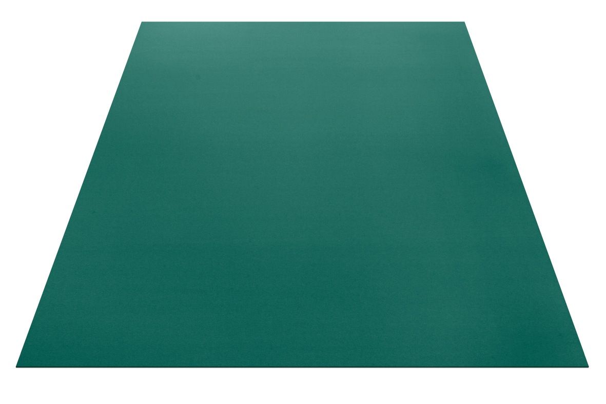 Rechteckiger, grüner Teppich von Hey-Sign aus Wollfilz, ideal als Bodenbelag und zur Raumgestaltung.