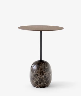 Lato LN8 / LN9 bijzettafel met houten blad AndTradition notenhout - marmer Emparador