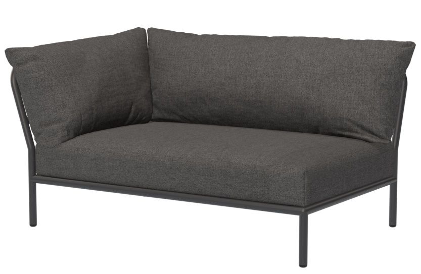 Level 2 Outdoor Sofa Ecke links von Houe, modernes Gartensofa mit grauen Polstern.