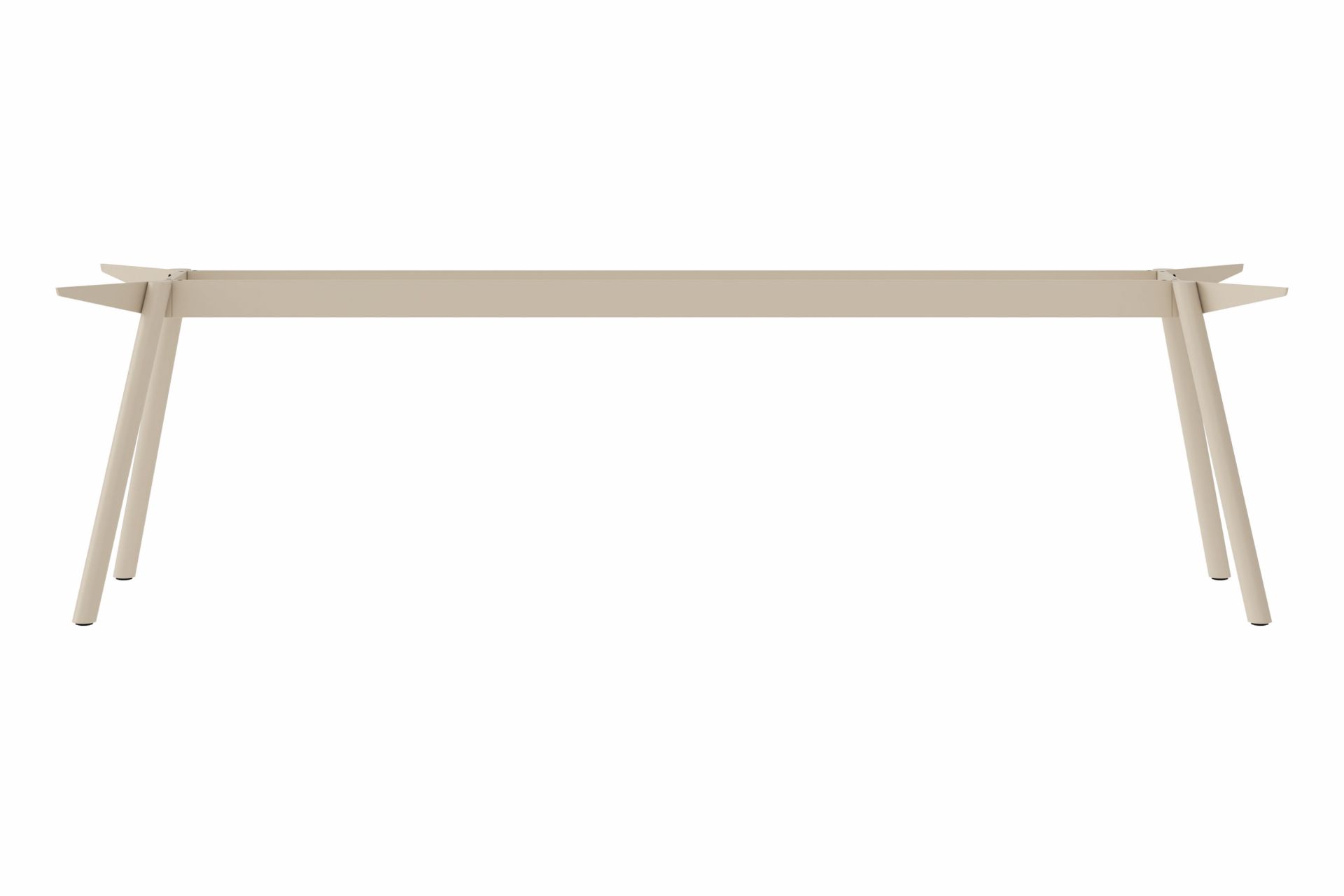Beige Masa Tischgestell aus Stahl von New Tendency, minimalistisches Design mit geraden Linien und vier Tischbeinen.