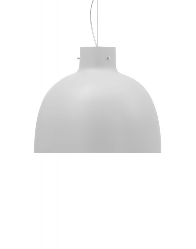 Weiße Bellissima Pendelleuchte von Kartell, moderne Hängelampe für Wohnzimmer und Esszimmer.