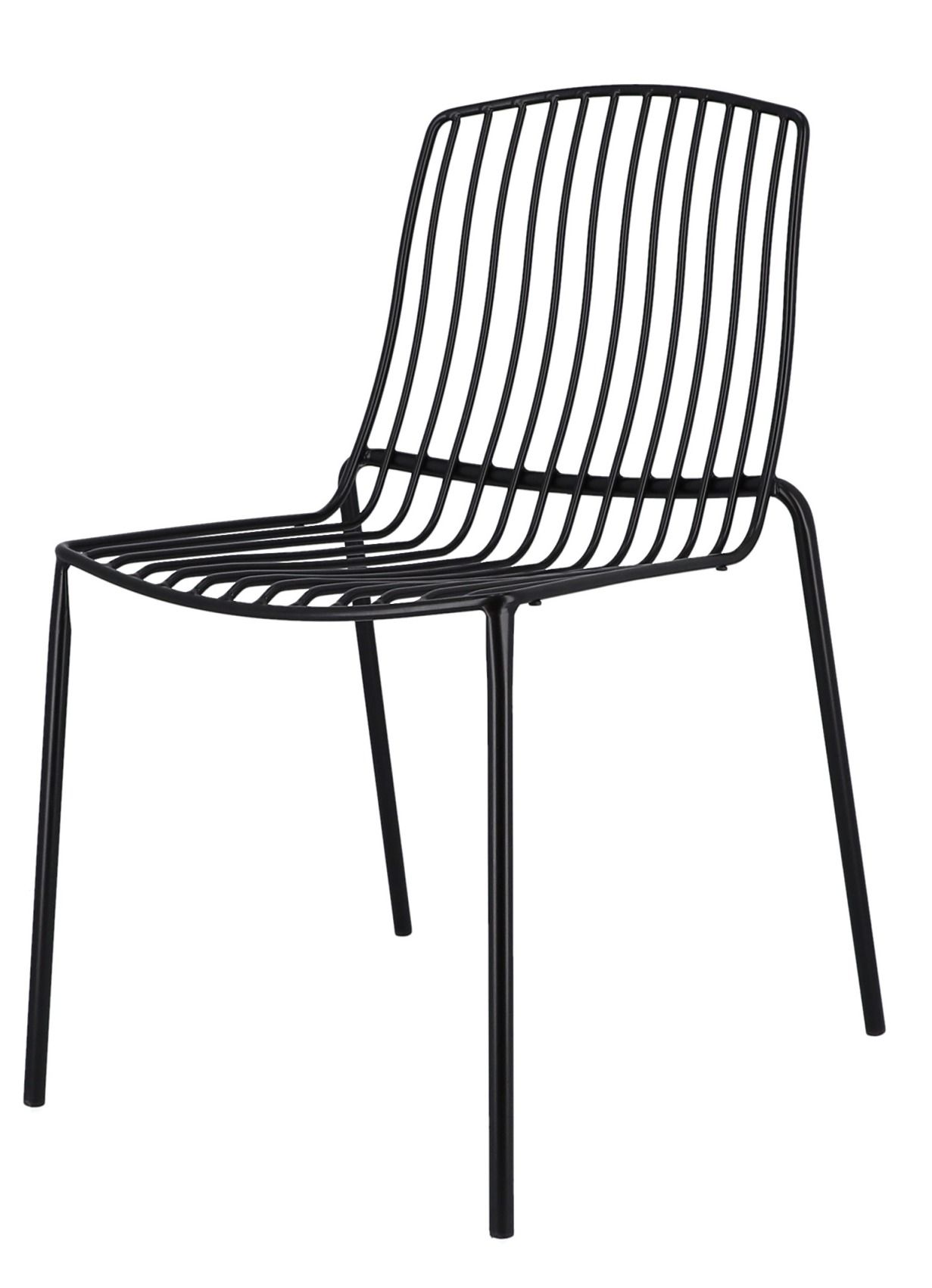Schwarzer Mori Stuhl von Jan Kurtz für den Außenbereich, minimalistisches Design mit Metallgestell.