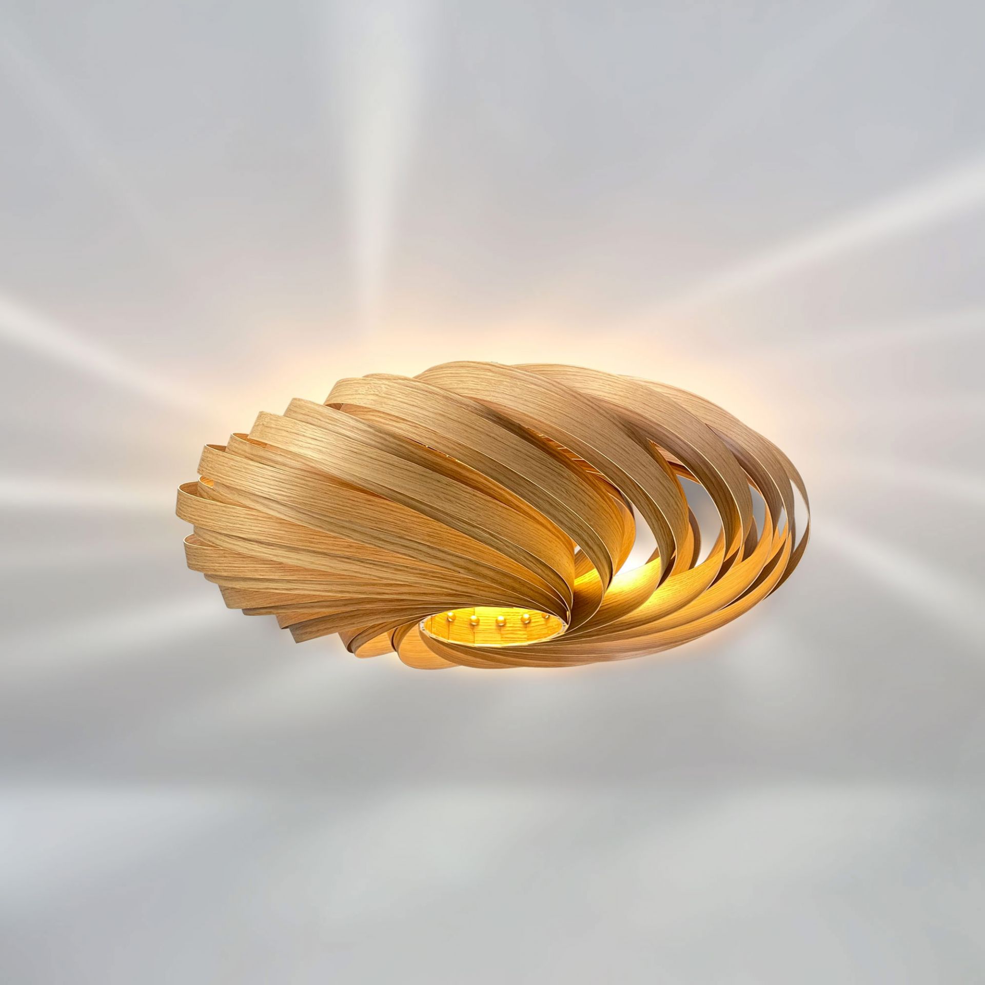 Veneria plafondlamp eikenhout Ø50 cm Gofurnit