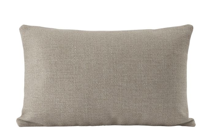 Beige Mingle Cushion Kissen von Muuto aus hochwertigem Textil, rechteckig für Sofa oder Bett.