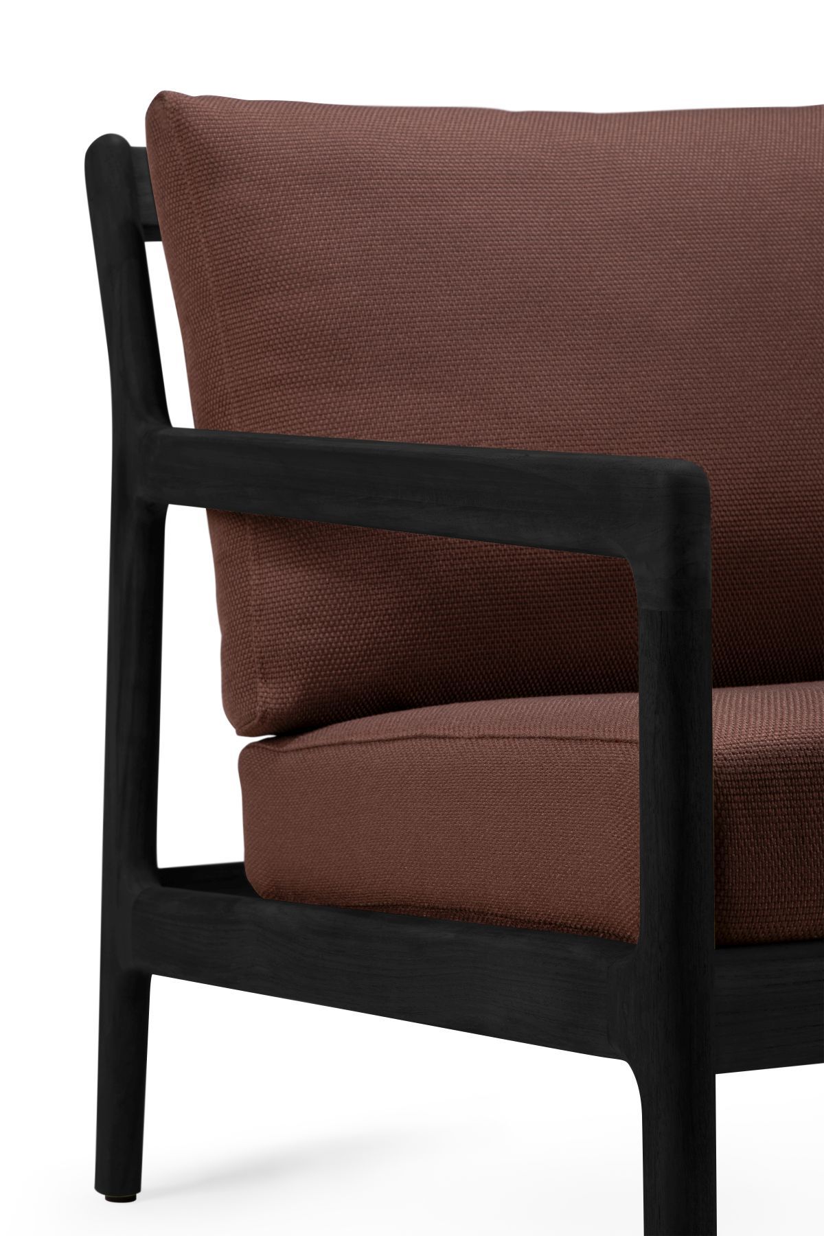 Jack Outdoor-loungestoel van teakhout, zwart gelakt, burgundy, Ethnicraft