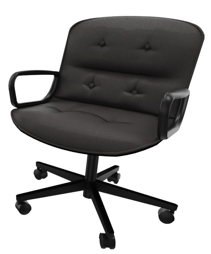 Schwarzer Pollock Executive Drehstuhl von Knoll International mit Armlehnen und Rollen. Bürostuhl im modernen Design.