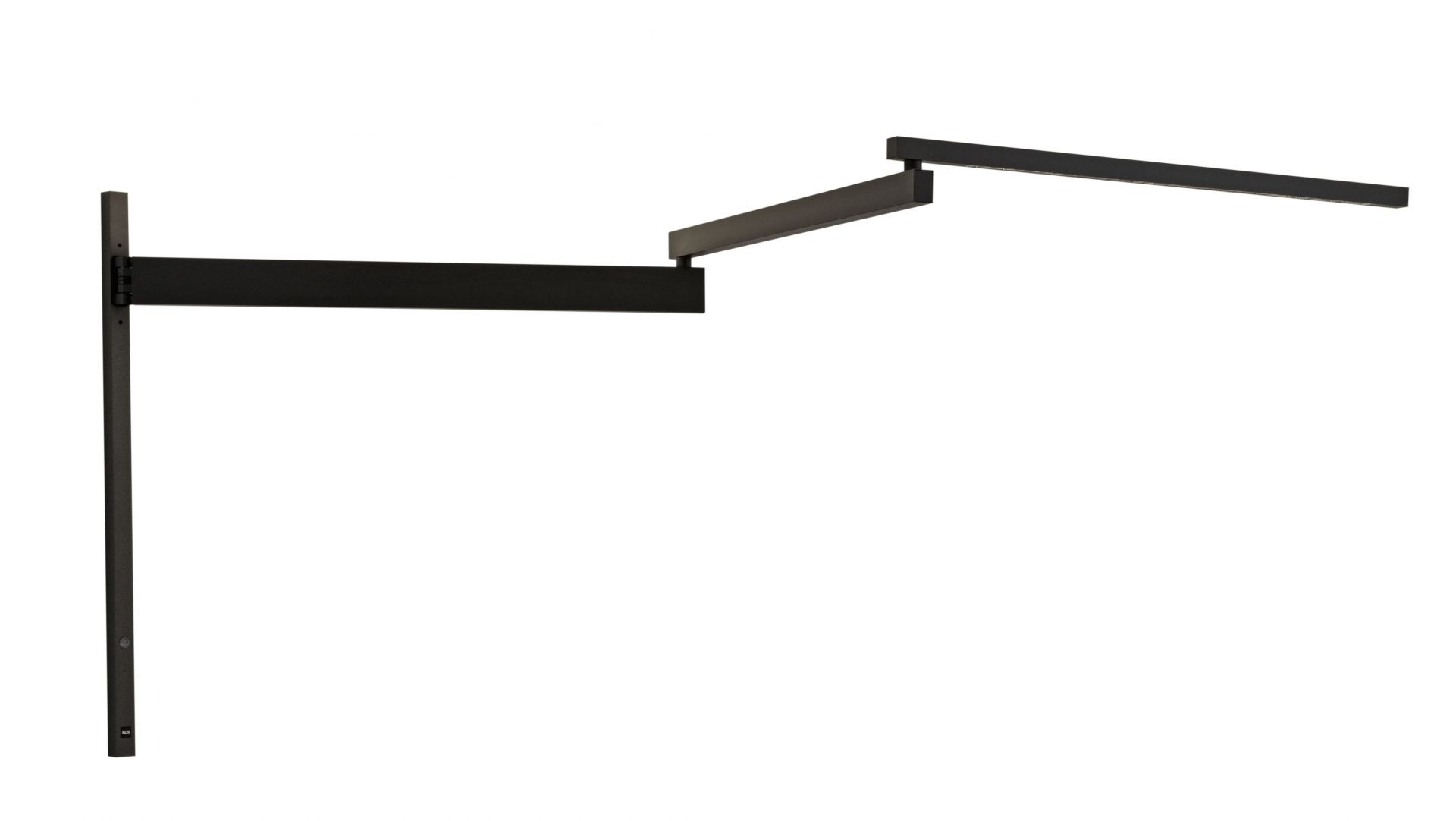 Schwarze Flos Wandleuchte mit schwenkbaren Armen für flexible Beleuchtung im modernen Design.