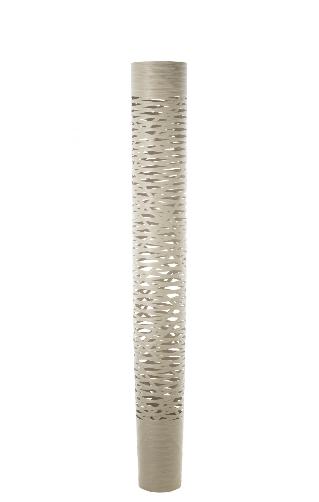 Beige Tress Stehleuchte von Foscarini mit filigranem, modernem Design und indirekter Beleuchtung für Wohnzimmer.