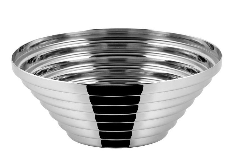 Alessi Maya Schale, rund, Ø 20 cm, aus glänzendem Edelstahl, modernes Design.