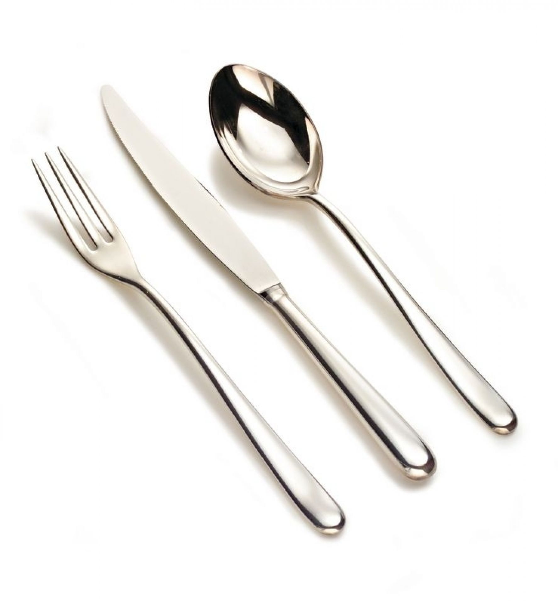 Alessi Caccia Besteck: Messer, Gabel und Löffel aus Edelstahl, modernes Design für stilvolle Tischdekoration.