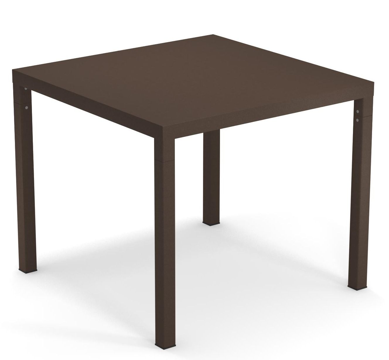 Quadratischer, brauner Nova Tisch von Emu für den Außenbereich, ideal für Garten und Terrasse.