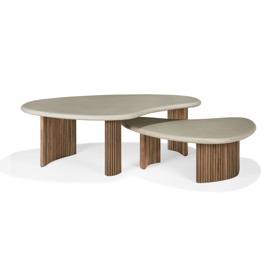 Boomerang Outdoor salontafel beton/teak Ethnicraft