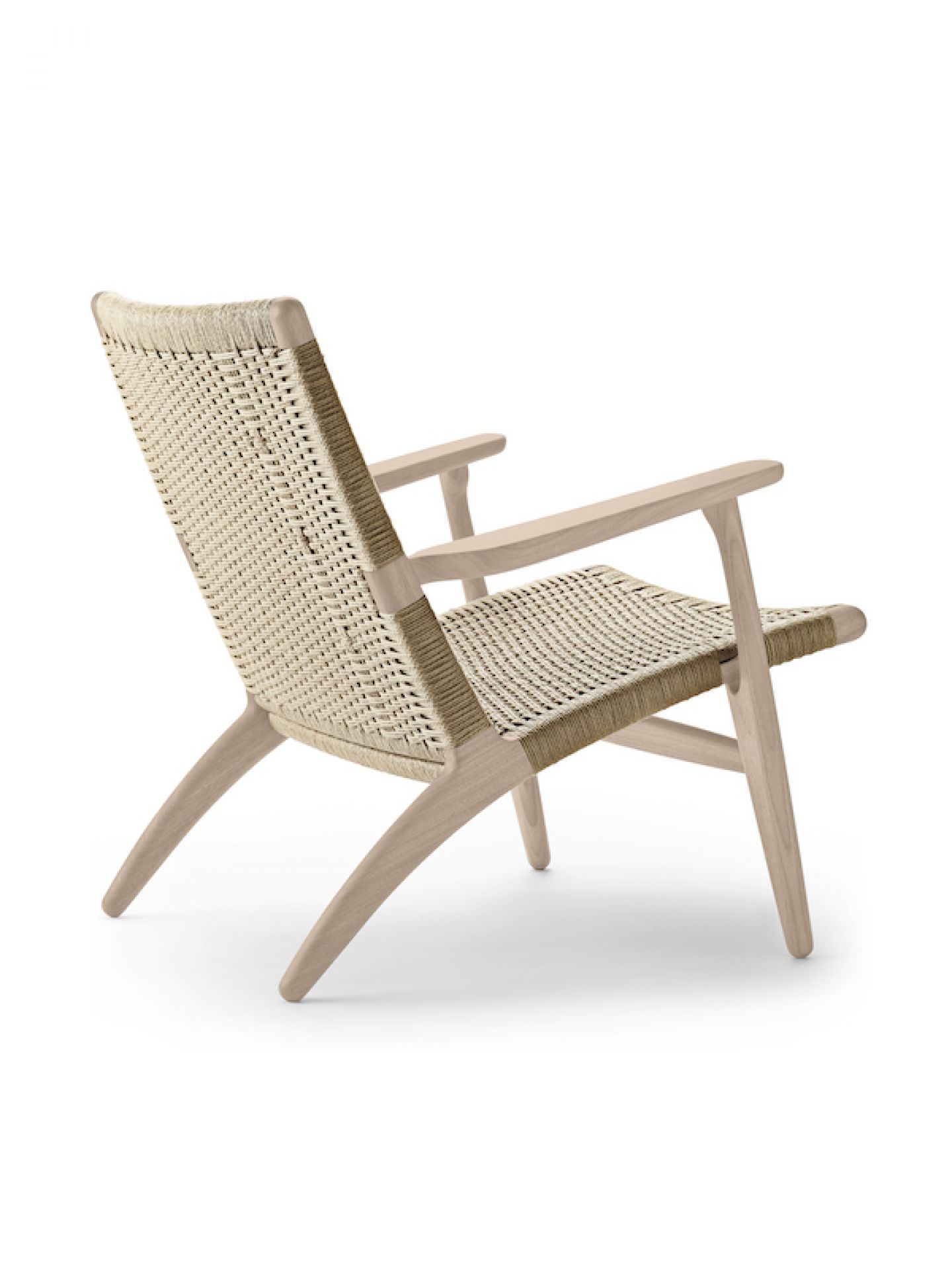 CH25 Lounge Sessel von Carl Hansen & Søn, Ansicht von hinten, Holz und Papierkordel.