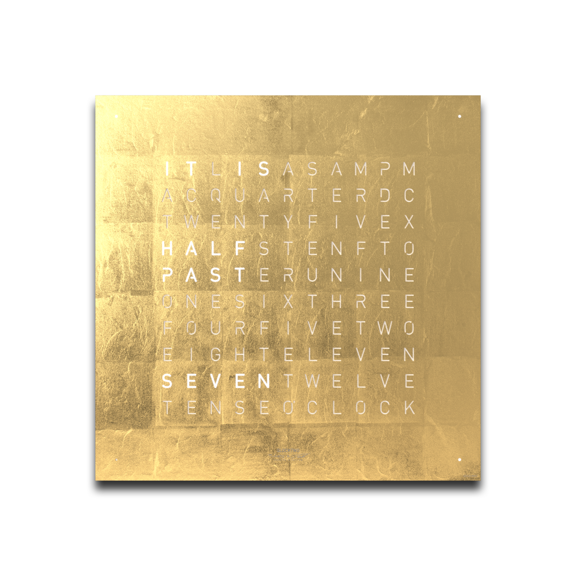 Voorpagina voor Earth 45 wandklok Engels QLOCKTWO