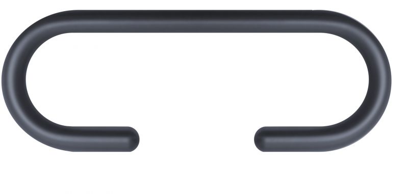 Schwarzer C + C Haken von Roomsafari, ein minimalistischer Wandhaken für Garderobe und Handtücher.