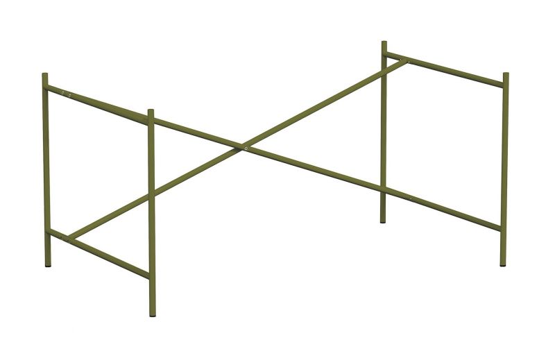 Eiermann Tischgestell in Olivgrün: Metallgestell für Schreibtisch, höhenverstellbar, Designklassiker.