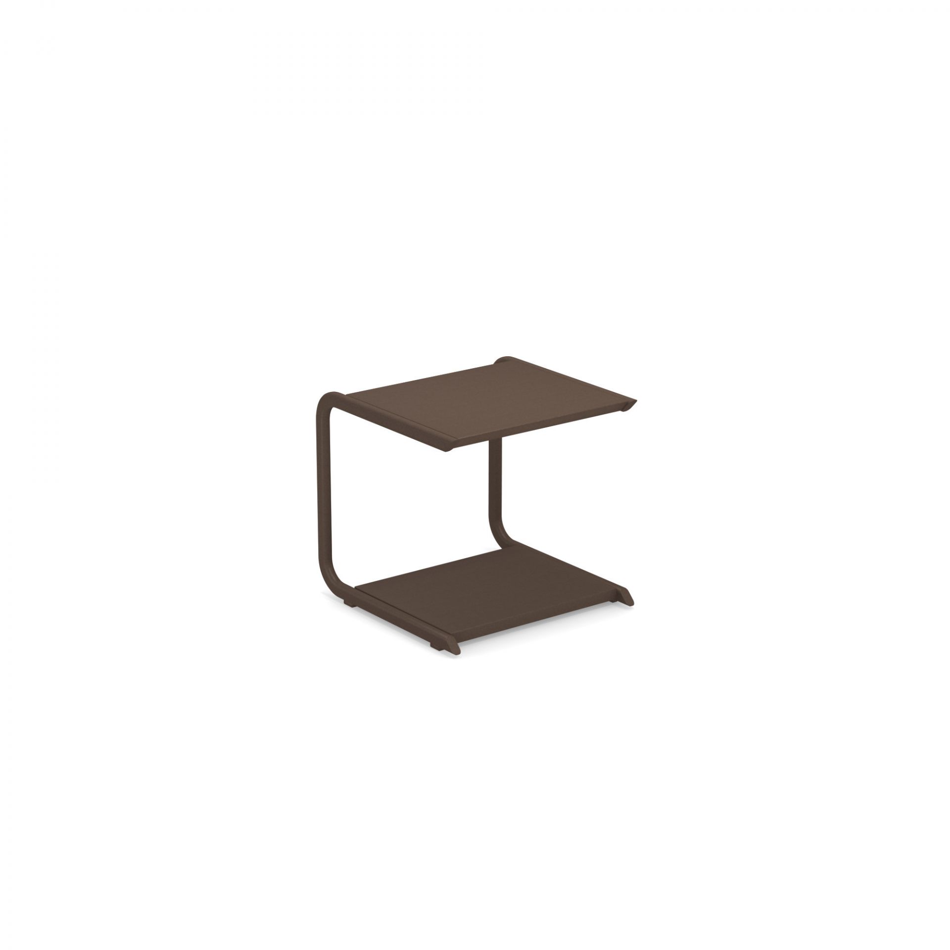 Holly Coffee Table, brauner Beistelltisch von Emu, minimalistisches Design mit zwei Ablageflächen.